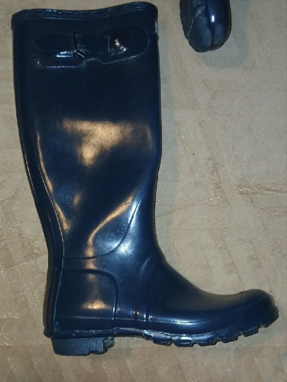 Hunter Unisex Navy Original Gloss Tall Rain/Snow Boots Sz: M6, W7
